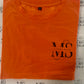 Orange T-shirt with Black living with logo